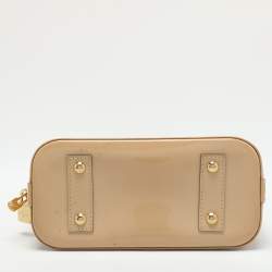 Pre Owned Louis Vuitton Beige Monogram Vernis Leather Alma BB Bag