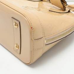 Pre Owned Louis Vuitton Beige Monogram Vernis Leather Alma BB Bag