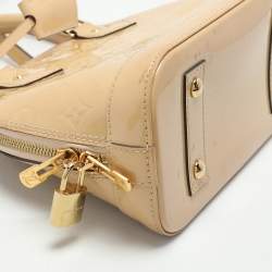 Pre Owned Louis Vuitton Beige Monogram Vernis Leather Alma BB Bag