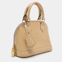 Pre Owned Louis Vuitton Beige Monogram Vernis Leather Alma BB Bag