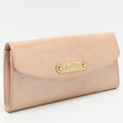 Pre Owned Louis Vuitton Beige Monogram Vernis Leather Sunset Boulevard Clutch