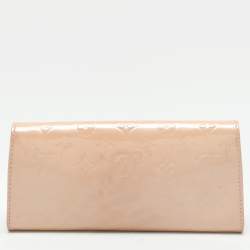 Pre Owned Louis Vuitton Beige Monogram Vernis Leather Sunset Boulevard Clutch