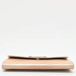 Pre Owned Louis Vuitton Beige Monogram Vernis Leather Sunset Boulevard Clutch