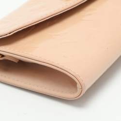 Pre Owned Louis Vuitton Beige Monogram Vernis Leather Sunset Boulevard Clutch