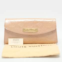Pre Owned Louis Vuitton Beige Monogram Vernis Leather Sunset Boulevard Clutch