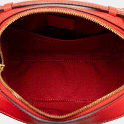  Louis Vuitton Brow/Red Monogram Saintonge Bag