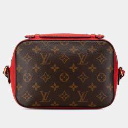  Louis Vuitton Brow/Red Monogram Saintonge Bag