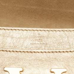 Pre Owned حقيبة كلتش لوي فيتون لويز جلد لامعة باودر بيج