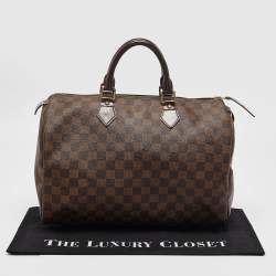 Louis Vuitton Damier Ebene Canvas Speedy 35 Bag