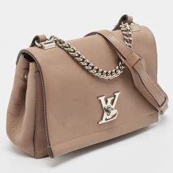 Pre Owned Louis Vuitton Beige Leather Lockme II BB Bag
