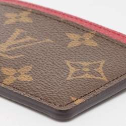 Pre Owned Louis Vuitton Fuchsia Monogram Canvas Card Holder
