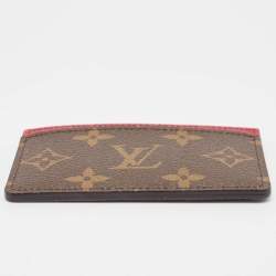Pre Owned Louis Vuitton Fuchsia Monogram Canvas Card Holder