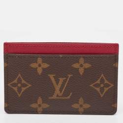 Pre Owned Louis Vuitton Fuchsia Monogram Canvas Card Holder