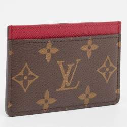Pre Owned Louis Vuitton Fuchsia Monogram Canvas Card Holder