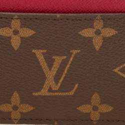 Pre Owned Louis Vuitton Fuchsia Monogram Canvas Card Holder