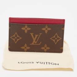 Pre Owned Louis Vuitton Fuchsia Monogram Canvas Card Holder