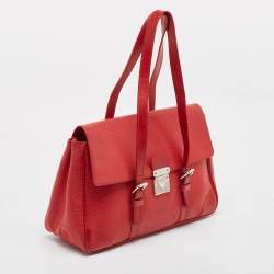 Pre Owned Louis Vuitton Rouge Epi Leather Segur MM Bag
