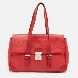 Pre Owned Louis Vuitton Rouge Epi Leather Segur MM Bag