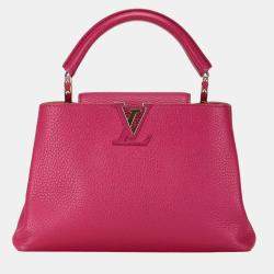 Louis Vuitton Pink Taurillion Leather BB Capucines Top Handle Bag