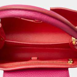 Louis Vuitton Pink Taurillion Leather BB Capucines Top Handle Bag