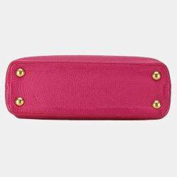 Louis Vuitton Pink Taurillion Leather BB Capucines Top Handle Bag