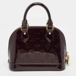 Pre Owned Louis Vuitton Amarante Monogram Vernis Alma BB Bag
