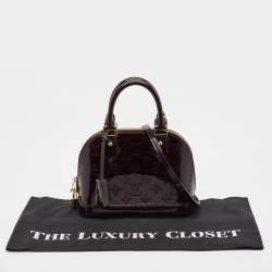 Pre Owned Louis Vuitton Amarante Monogram Vernis Alma BB Bag