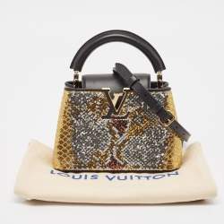 Pre Owned Louis Vuitton Multicolor Sequin and Leather Mini Capucines Bag