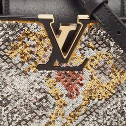 Pre Owned Louis Vuitton Multicolor Sequin and Leather Mini Capucines Bag