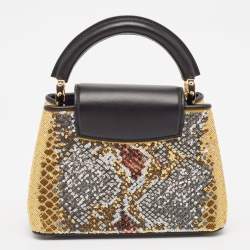 Pre Owned Louis Vuitton Multicolor Sequin and Leather Mini Capucines Bag
