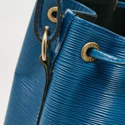 Pre Owned Louis Vuitton Blue Toledo Epi Leather Petit Noe Bag