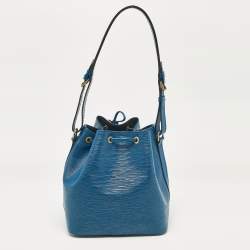 Pre Owned Louis Vuitton Blue Toledo Epi Leather Petit Noe Bag