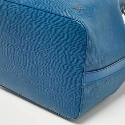 Pre Owned Louis Vuitton Blue Toledo Epi Leather Petit Noe Bag