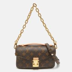 Pre Owned Louis Vuitton Monogram Canvas Pochette Metis East West Bag