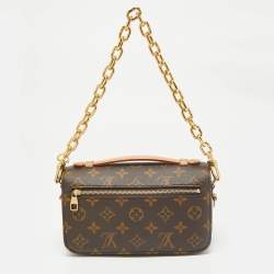 Pre Owned Louis Vuitton Monogram Canvas Pochette Metis East West Bag