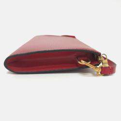 Louis Vuitton Red Epi Leather Pochette Shoulder Bag