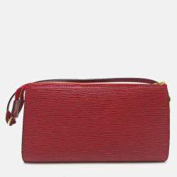 Louis Vuitton Red Epi Leather Pochette Shoulder Bag