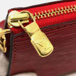 Louis Vuitton Red Epi Leather Pochette Shoulder Bag