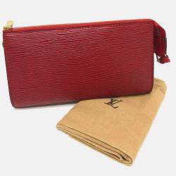 Louis Vuitton Red Epi Leather Pochette Shoulder Bag