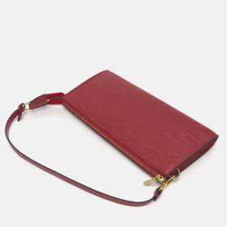 Louis Vuitton Red Epi Leather Pochette Shoulder Bag