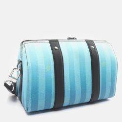 Louis Vuitton Blue Plaid Print Damier Stripes City Keepall Weekender Bag