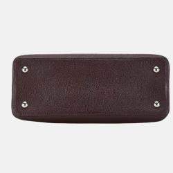 Louis Vuitton Brown Leather MM Capucines Top Handle Bags