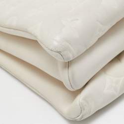 Pre Owned Louis Vuitton White Monogram Embossed Leather Coussin PM Bag