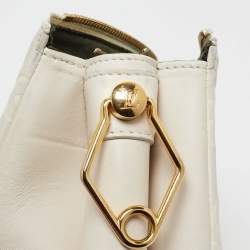 Pre Owned Louis Vuitton White Monogram Embossed Leather Coussin PM Bag