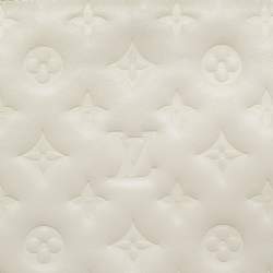 Pre Owned Louis Vuitton White Monogram Embossed Leather Coussin PM Bag