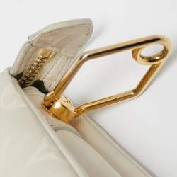 Pre Owned Louis Vuitton White Monogram Embossed Leather Coussin PM Bag