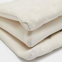 Pre Owned Louis Vuitton White Monogram Embossed Leather Coussin PM Bag