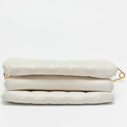 Pre Owned Louis Vuitton White Monogram Embossed Leather Coussin PM Bag