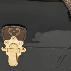 Pre Owned Louis Vuitton Black Vernis Leather and Monogram Canvas Cherrywood BB Bag