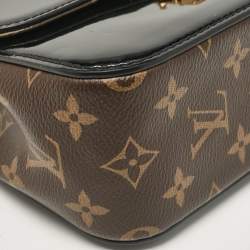 Pre Owned Louis Vuitton Black Vernis Leather and Monogram Canvas Cherrywood BB Bag